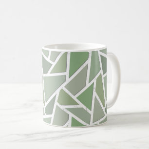 Mug Motif de mosaïque vert olive