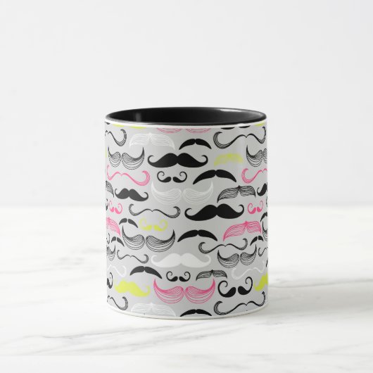 Mug Motif de moustache, rétro style (Centre)