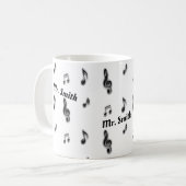 Mug Motif de Musical Notes Musique Enseignant Merci (Devant gauche)