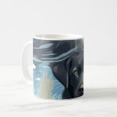 Mug Motif de natation du Labrador noir (Devant gauche)