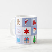 Mug Motif de Noël - Arrière - plan de tons bleus (Devant gauche)