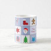 Mug Motif de Noël - Arrière - plan de tons bleus (Centre)