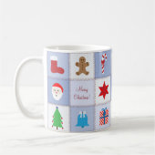 Mug Motif de Noël - Arrière - plan de tons bleus (Gauche)