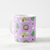 Mug Motif de Noël - Arrière - plan pourpre (Devant gauche)