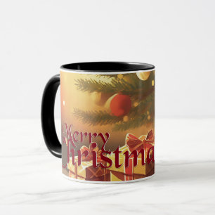 Mug Motif de Noël, avec des cadeaux sous l'arbre de No