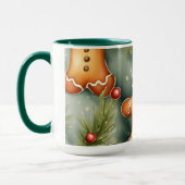 Mug Motif de Noël brun de gingembre souriant (Gauche)