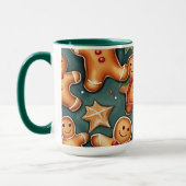 Mug Motif de Noël brun de gingembre souriant (Gauche)