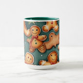 Mug Motif de Noël brun de gingembre souriant (Centre)