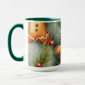 Mug Motif de Noël brun de gingembre souriant (Gauche)