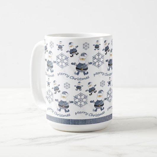 Mug Motif de Noël de Cute Denim Christmas (Devant gauche)
