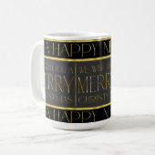 Mug Motif de Noël en or noir #35b ID1009 (Devant gauche)