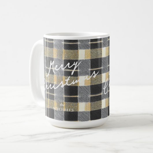 Mug Motif de Noël en or noir n° 7 ID1009 (Devant gauche)