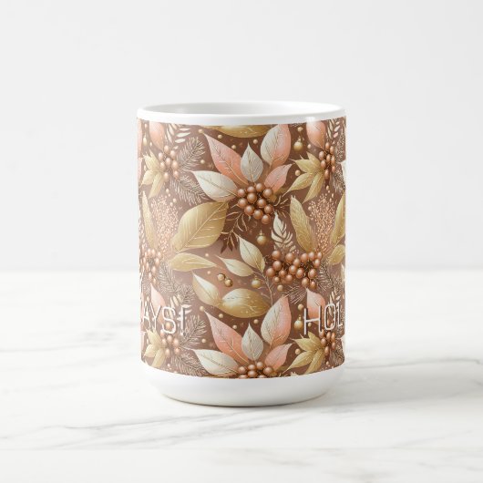 Mug Motif de Noël en or rose #8 ID1009 (Centre)