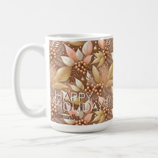 Mug Motif de Noël en or rose #8 ID1009 (Gauche)