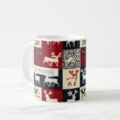 Mug Motif de Noël en Patchwork | Rustique (Devant gauche)