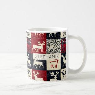 Mug Motif de Noël en Patchwork Rustique