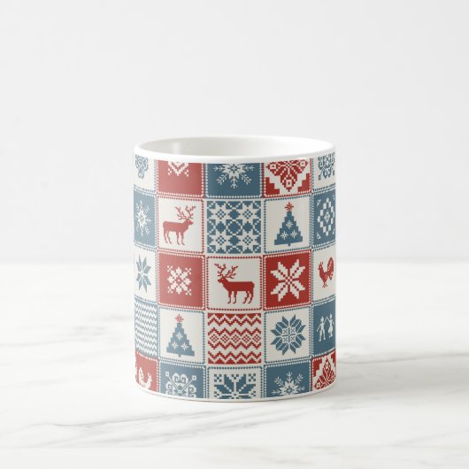 Mug Motif de Noël en patchwork. Traditionel  (Centre)