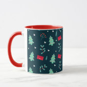 Mug Motif de Noël festif en rouge et vert (Gauche)