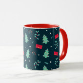 Mug Motif de Noël festif en rouge et vert (Devant droit)