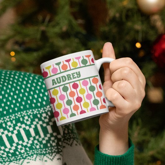 Mug Motif de Noël géométrique des années 1970