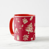 Mug Motif de Noël joyeux or moderne (Devant gauche)