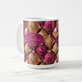 Mug Motif de Noël Magenta Gold#12 ID1009 (Devant gauche)