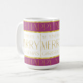Mug Motif de Noël Magenta Gold#35 ID1009 (Devant gauche)