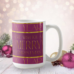 Mug Motif de Noël Magenta Gold#35b ID1009