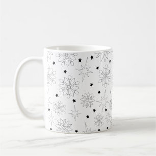 Mug Motif de Noël moderne noir et blanc