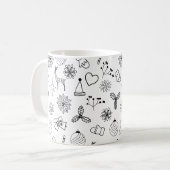 Mug Motif de Noël moderne noir et blanc (Devant gauche)
