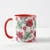 Mug Motif de Noël Poinsettia (Gauche)