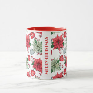 Mug Motif de Noël Poinsettia
