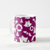 Mug Motif de Noël pourpre (Devant gauche)