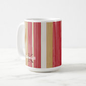 Mug Motif de Noël Red Gold Pinstripe #28 ID1009 (Devant gauche)