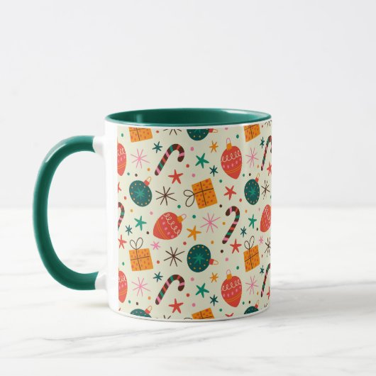 Mug Motif de Noël rétro et cadeau (Gauche)