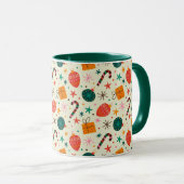 Mug Motif de Noël rétro et cadeau (Devant droit)