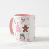Mug Motif de Noël rose (Devant gauche)