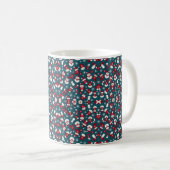Mug Motif de Noël rouge et bleu (Devant droit)