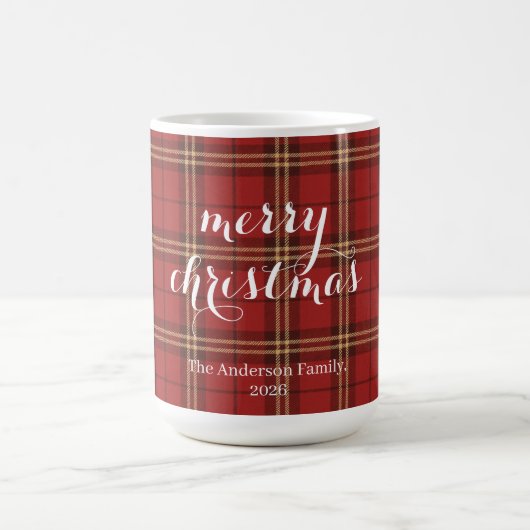 Mug Motif de Noël Rouge Plaid - (Centre)