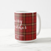 Mug Motif de Noël Rouge Plaid - (Devant droit)