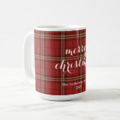 Mug Motif de Noël Rouge Plaid - (Devant gauche)