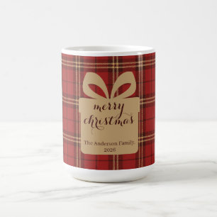 Mug Motif de Noël Rouge Plaid -