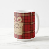 Mug Motif de Noël Rouge Plaid - (Devant droit)