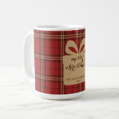 Mug Motif de Noël Rouge Plaid - (Devant gauche)