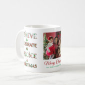 Mug Motif de Noël Rouge Vert Mignon (Devant gauche)