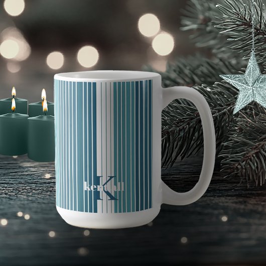 Mug Motif de Noël turquoise Pinstripe #28 ID1009