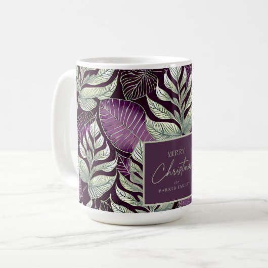 Mug Motif de Noël vert violet #29 ID1009 (Devant gauche)