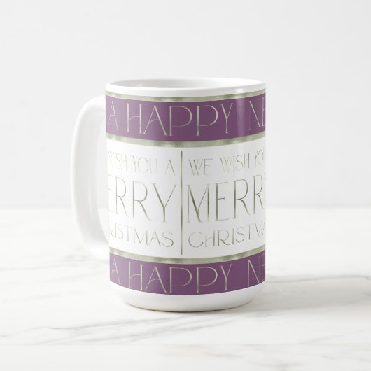 Mug Motif de Noël vert violet #35 ID1009 (Devant gauche)