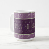 Mug Motif de Noël Violet Vert#35b ID1009 (Devant gauche)