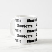 Mug Motif de nom blanc noir (Devant gauche)
